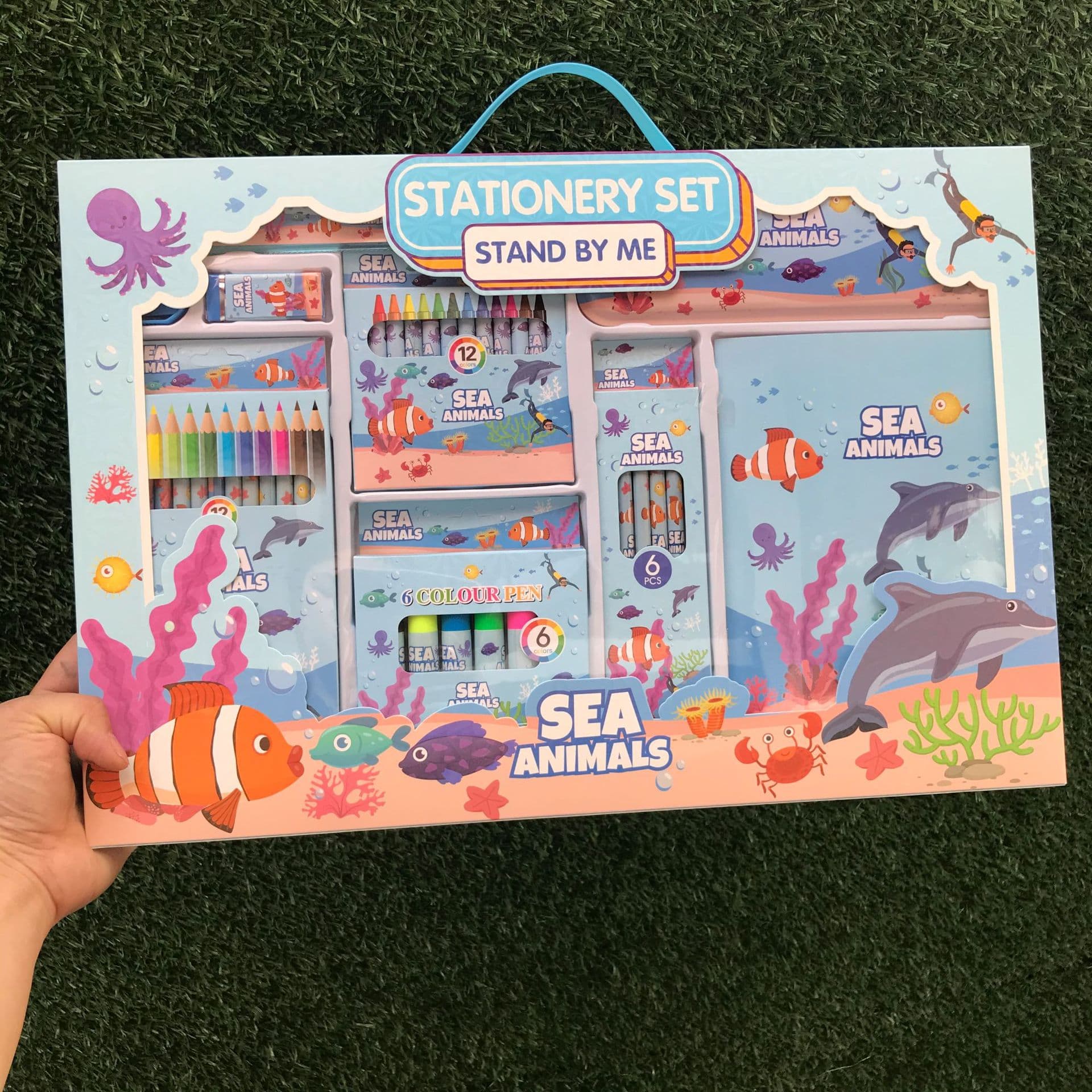 YoYo Kids School Supplies Art Set Dinosaur Animal Pencils Paintbrushes Drawing Tools Student Gift Box for Children's Day