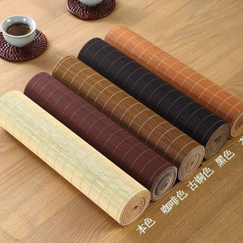 Tea mat, bamboo mat, bamboo curtain, tea mat, Zen Japanese style coaster, insulation mat, tea curtain, tea tray mat, table flag, available for cross-border e-commerce
