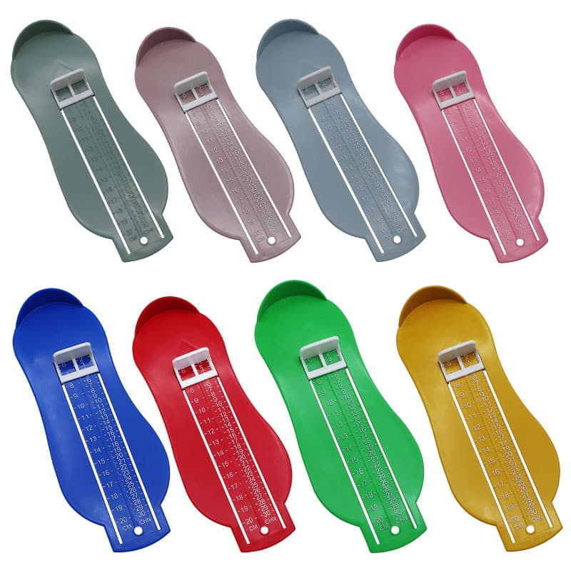 Foot measuring tool, foot length measuring ruler, foot measuring tape, foot measuring tool for babies and children, foot length measuring device for infants and toddlers.