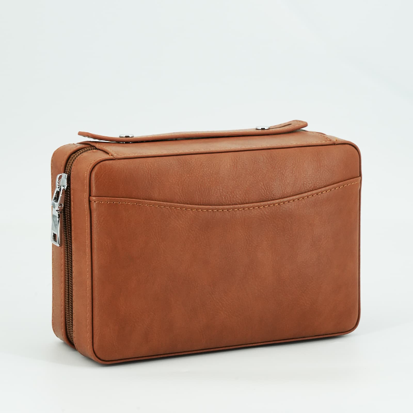 Portable 7-Count Zippered Cigar Pouch with Humidification and Aging, Travel-Friendly Cedar Lining
