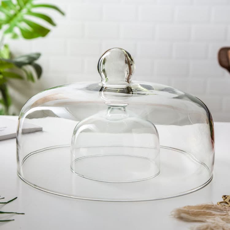 Transparent Cake Glass Dome, Afternoon Tea Dessert Bread Cover, Dust-Proof, Lead-Free Food-Grade Glass Lid