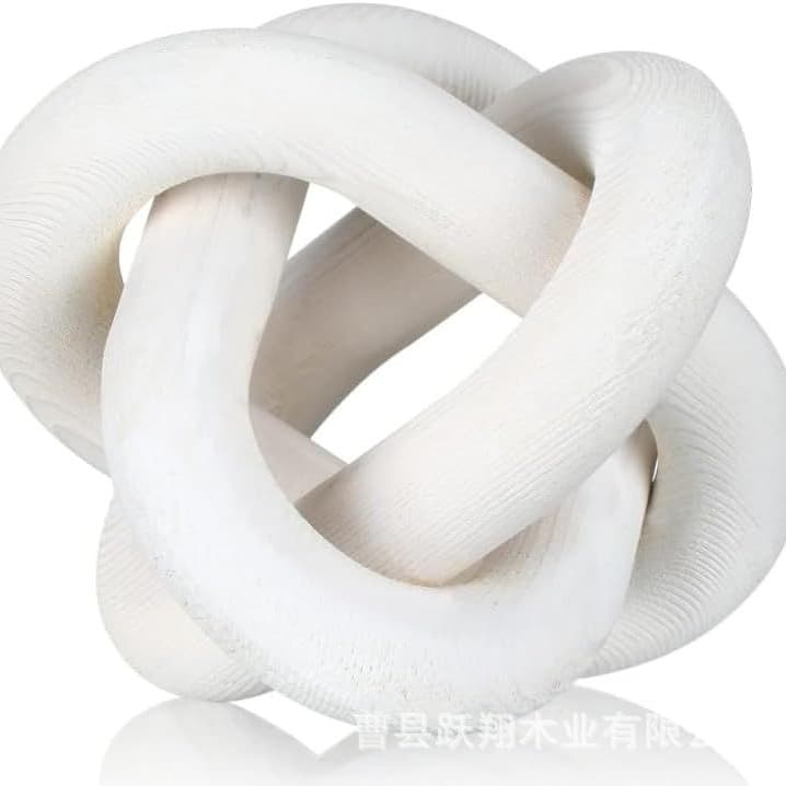 Cross-border Decorative Wooden Chain Craft Three-Ring Wooden Home Art Ornament Oval Wood Knot Three-Ring Chain