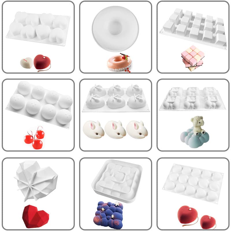 35 Italian mousse cake molds, white mousse silicone molds, silicone cake molds