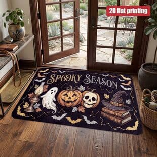 New Halloween Doormat, Stain-Resistant, Durable, Entryway, Bedroom, Easy Care, In Stock, Drop Shipping Available