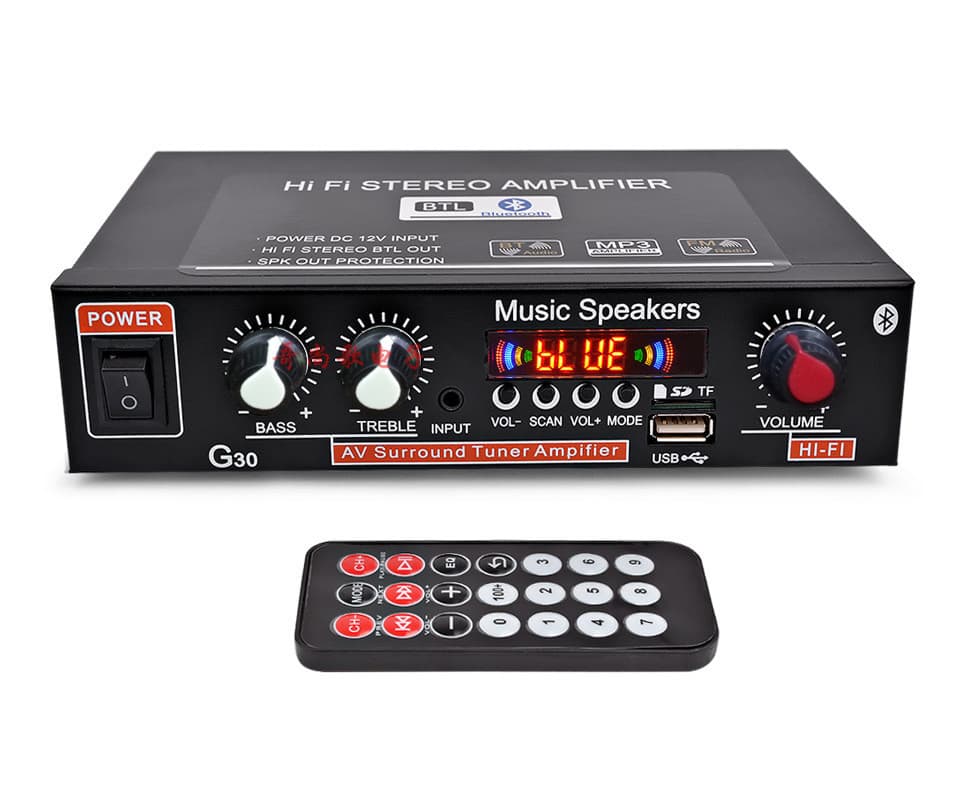 Bulk Supply of Bluetooth Amplifiers, Digital Amplifiers, MP3 Amplifiers, USB Amplifiers, G30 Two-Channel Amplifier