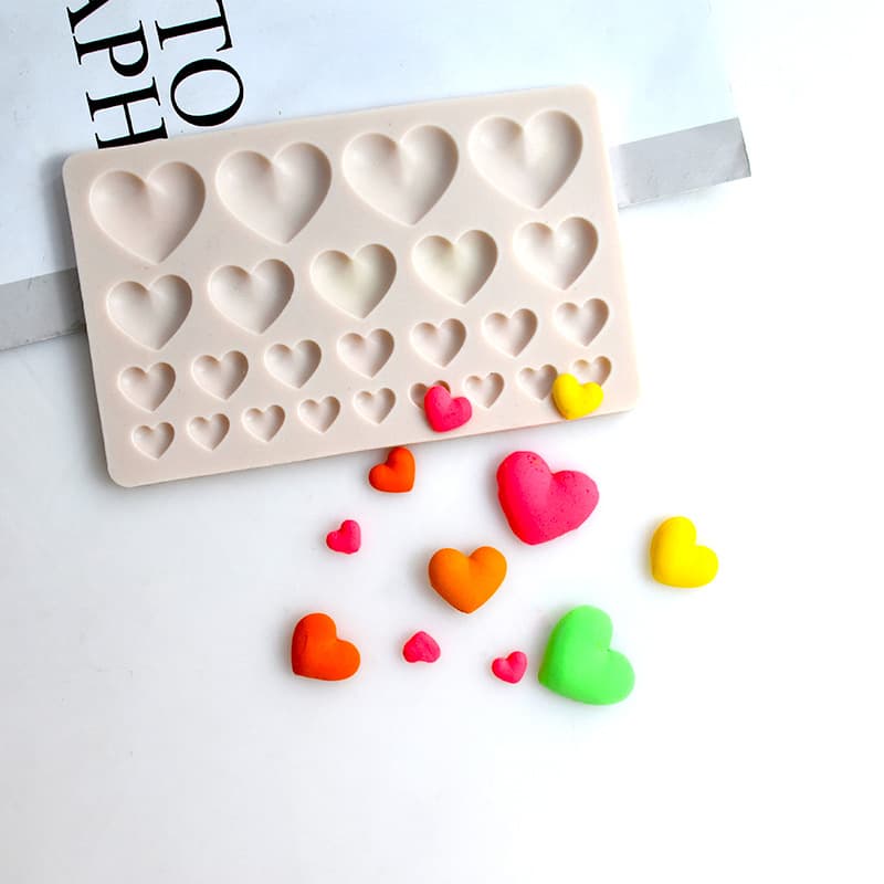 Large and Small Heart Silicone Mold Cake Dessert Heart Decoration Baking Mold Resin Epoxy Decoration Tool Mold