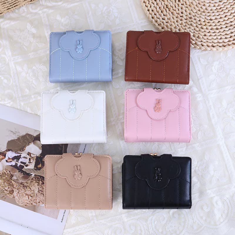 Cross-border popular wallet women's short fashion multifunctional detachable clip coin purse cartoon cute money clip wholesale