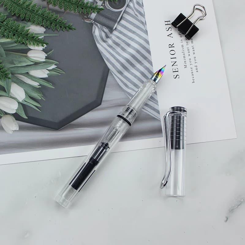 Hero Unique Transparent Pen 359 Small Student Adult Business Office Writing Plastic Fountain Pen Official Flagship Product