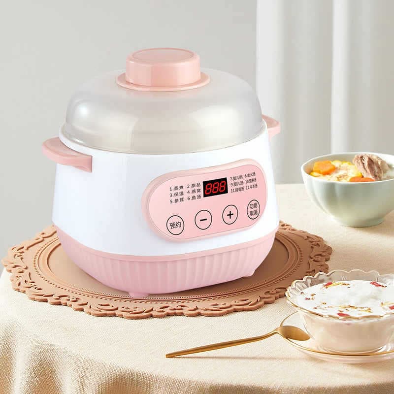Automatic Electric Stew Pot for Baby Food and Multi-purpose Home Use, Ceramic Double Boiler for Bird's Nest and Congee