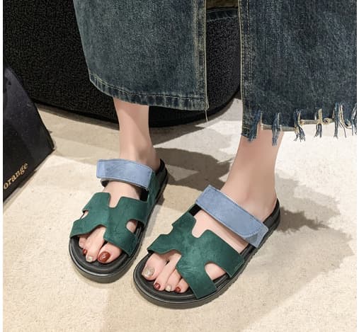 2026 Summer New Grape Mom Studiolee Flat Sandals One-Strap Flat Outdoor Slippers for Women 6