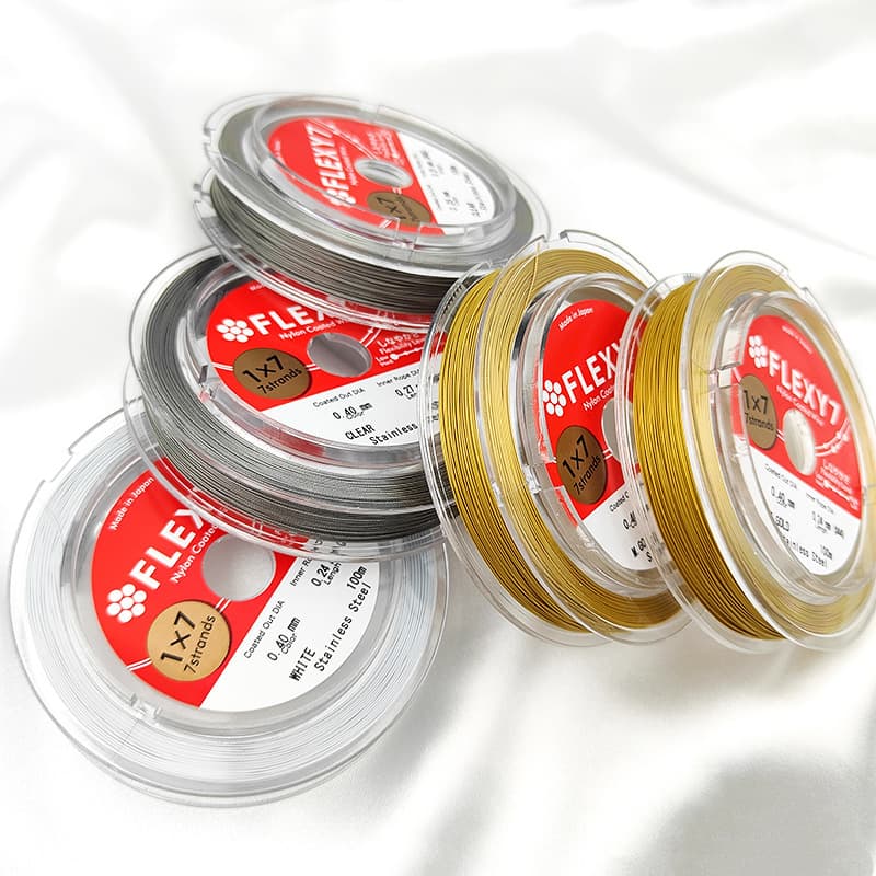 Imported Japanese gold silk soft wire, steel wire, pearl necklace material thread for bracelet, earring, and handmade beading DIY accessories.