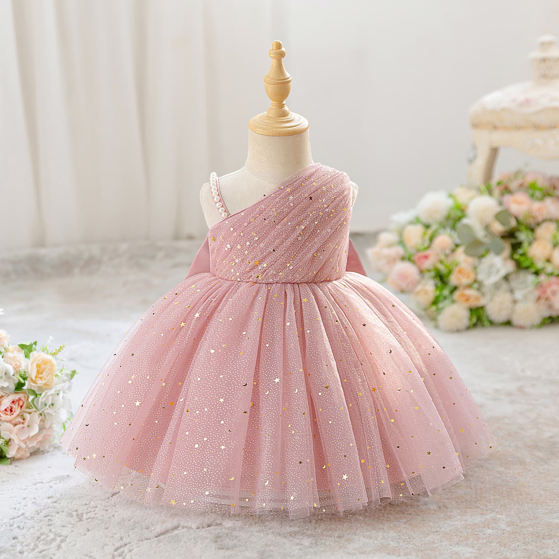 Girls' Formal Dress Bowknot Tutu Princess Dress Violin Piano Performance Gown Runway Dress