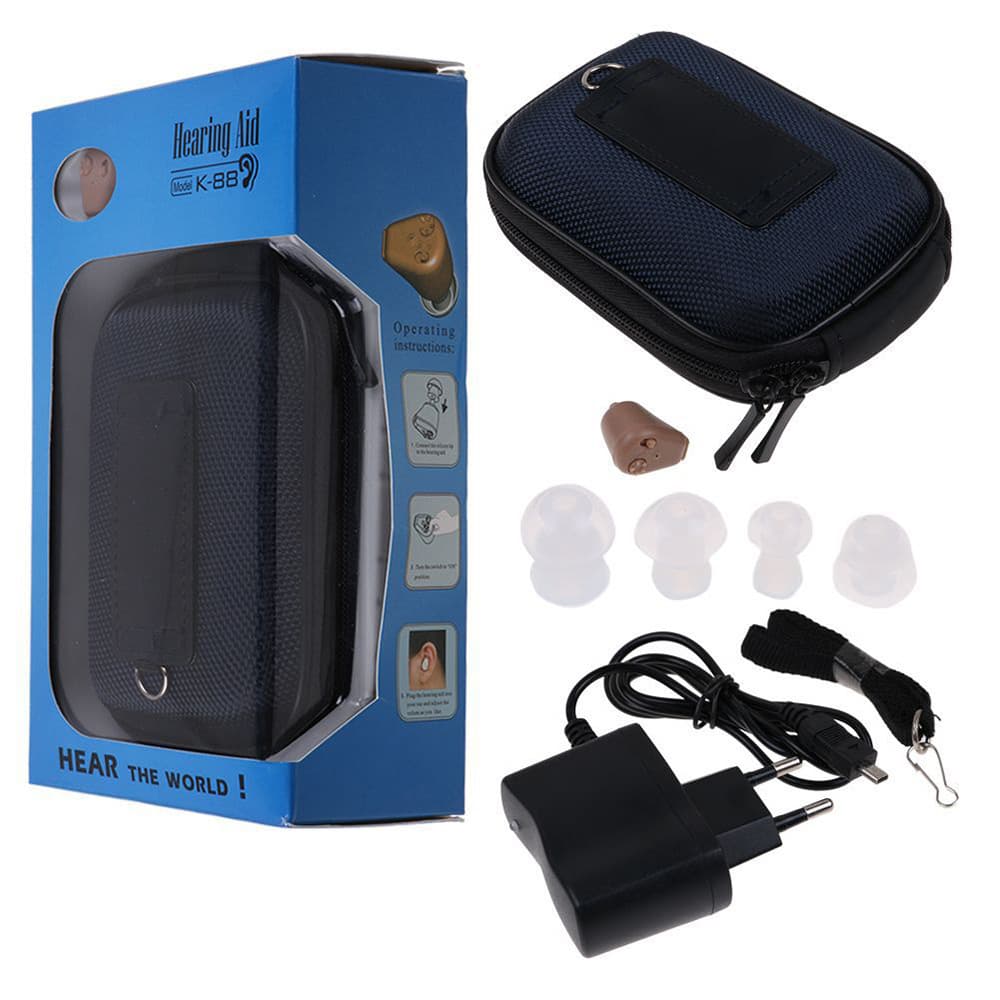 AXONK-88 Rechargeable Sound Amplifier Hearing Aid Headphones In-Ear Low-Frequency Noise Reduction