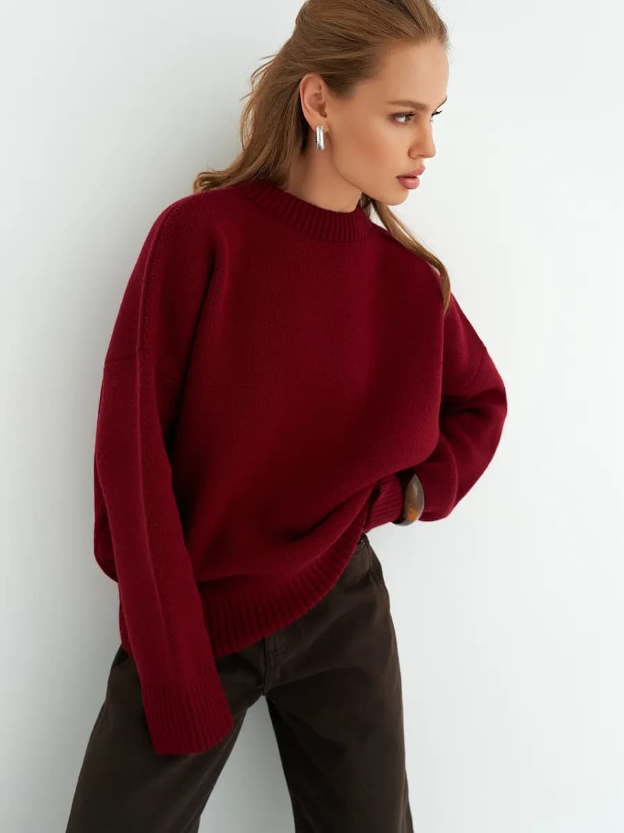 Women's Knitted Sweater Fall Winter Loose Soft Knit Top Coat