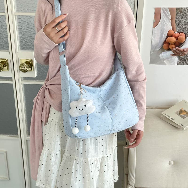 2026 new style high-looking and large-capacity Korean star tote bag, fashionable, trendy and lazy style single shoulder crossbody bag