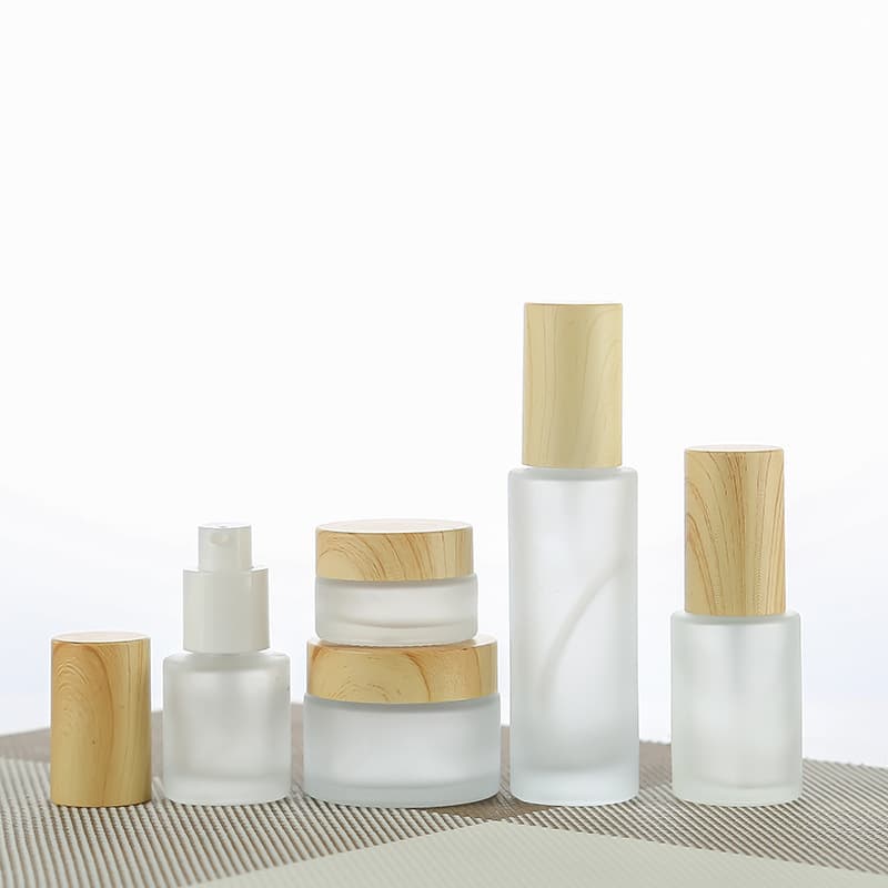 Glass Frosted Cream Jar 30g, Cosmetic 50ml Spray Bottle, Portable Lotion Refillable Bottle for Travel