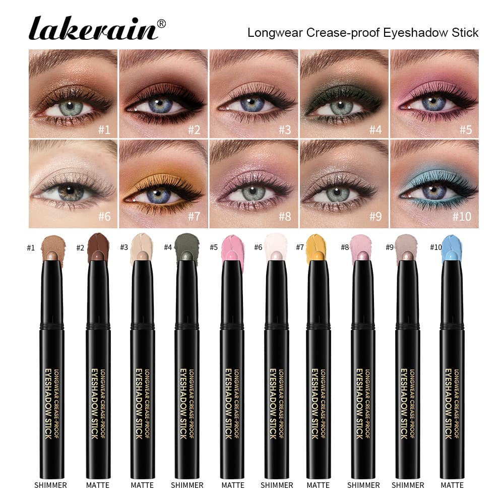 Cross-border lakerain cream eye shadow stick gradient eye shadow easy to color one touch forming lazy eye shadow