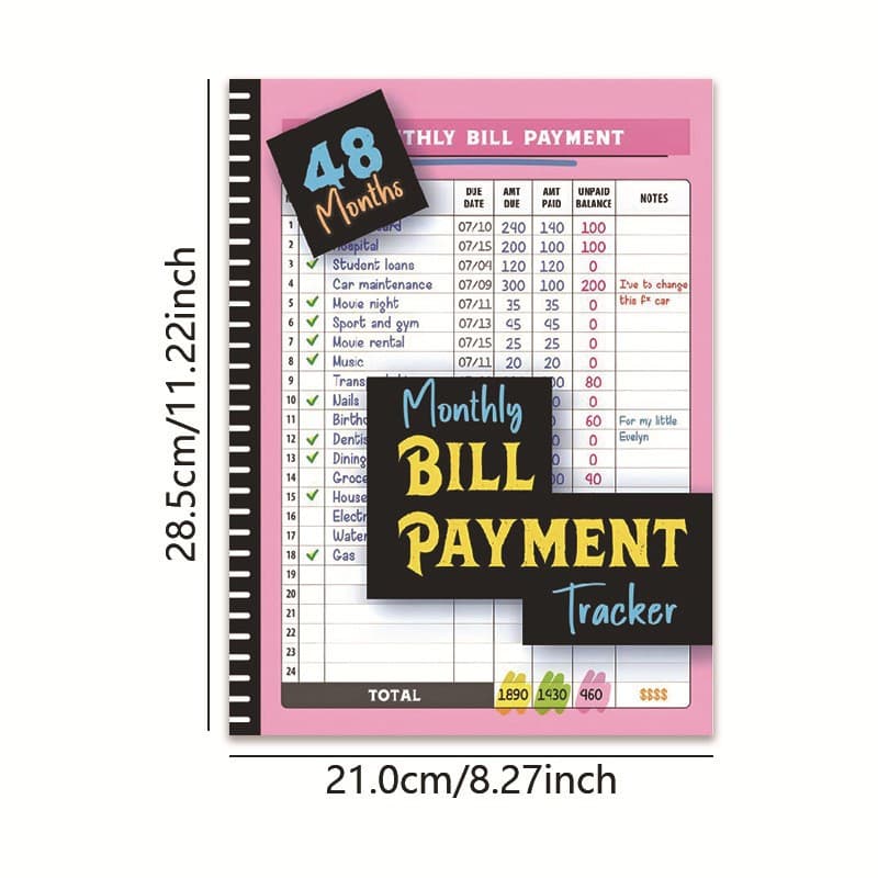 Amazon Bill Tracker Notebook bill notebook money-saving record book in stock wholesale