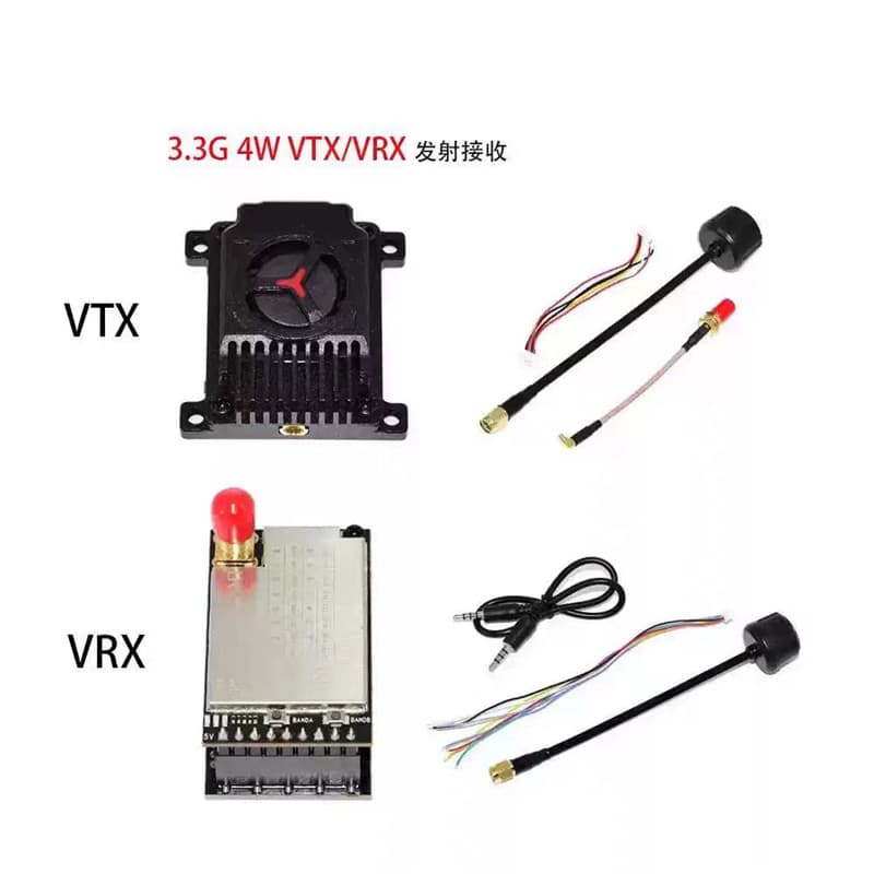 3.3G 3W 4W max VTX FPV racing drone 16CH analog image transmission module VRX receiver transmitter