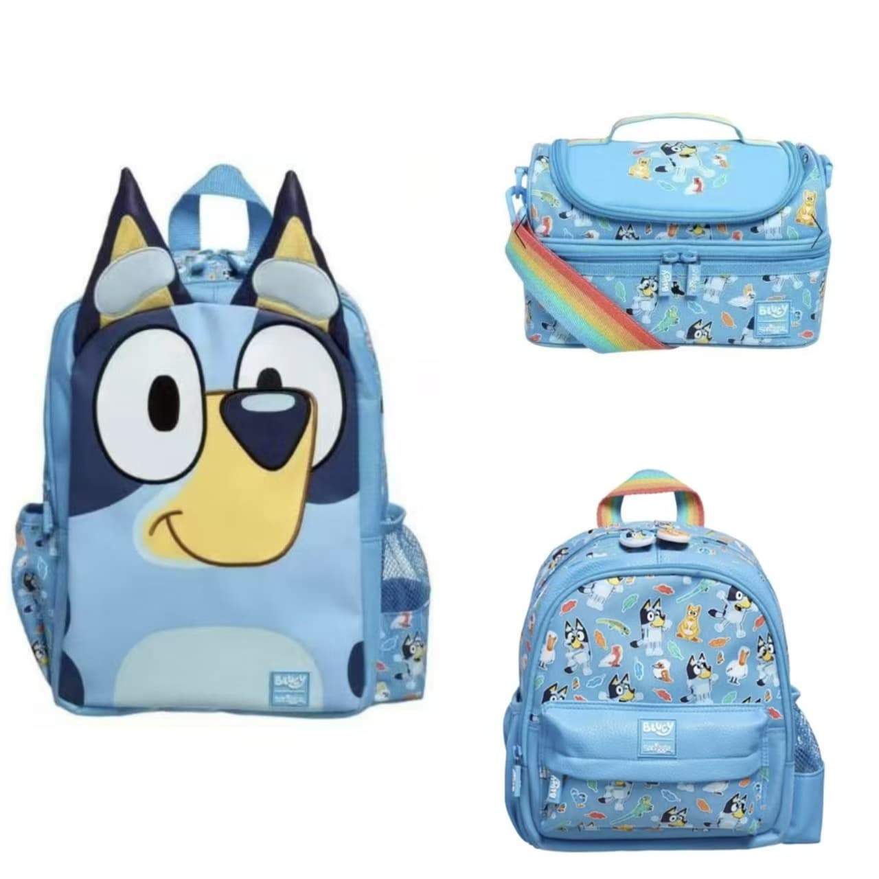 Australian smiggle schoolbag primary school student cartoon backpack children outdoor meal bag blue blue suit series