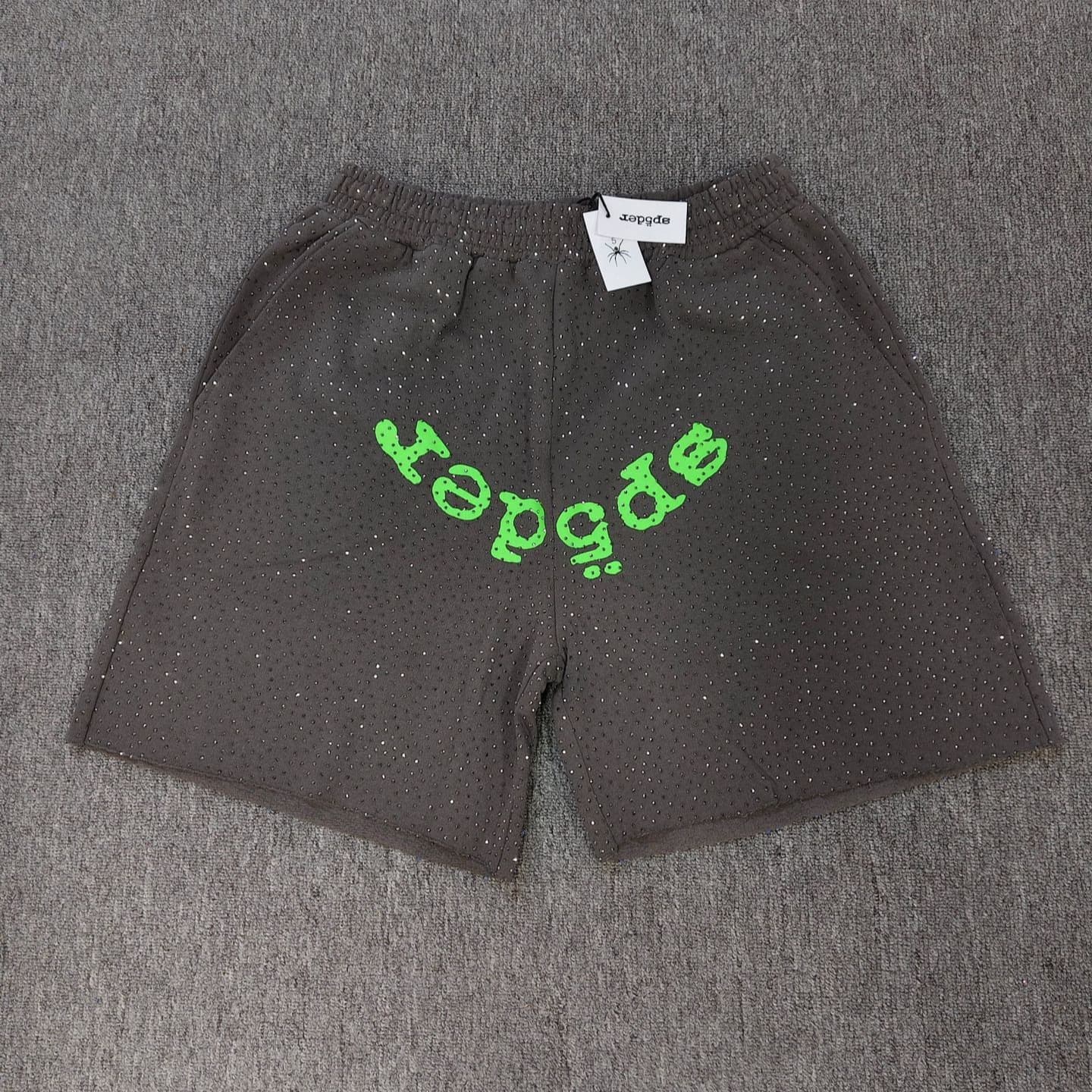 Trendy brand Sp5der sports shorts for men 555555 hot diamond printing cross-border high quality loose casual pants