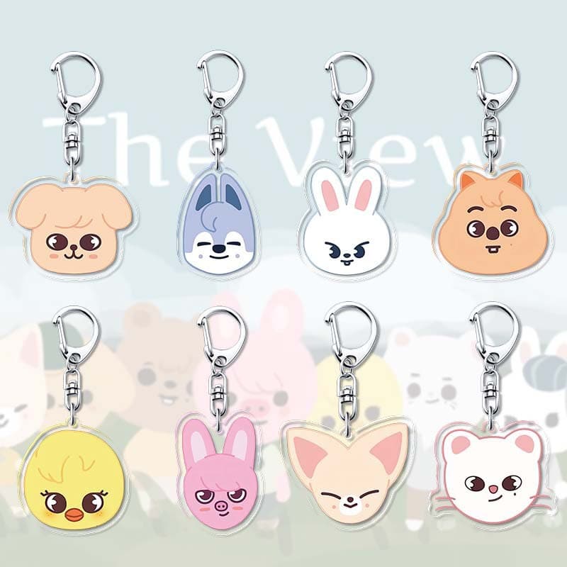 Stray Kids New Cartoon Acrylic Plush Keychain SKZOO Keychain Official Merchandise