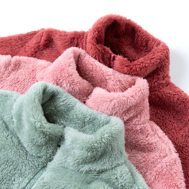 Factory Direct Warm Pajama Top Jacket for Women, Autumn and Winter Hoodie with Zipper Fuzzy Fleece Polyester Ins Fashionable