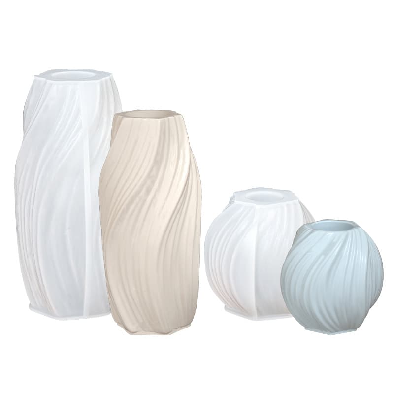 ins simple and light luxury wavy threaded vase and flower holder silicone mold aromatherapy gypsum flower arrangement ornaments glue abrasive tool