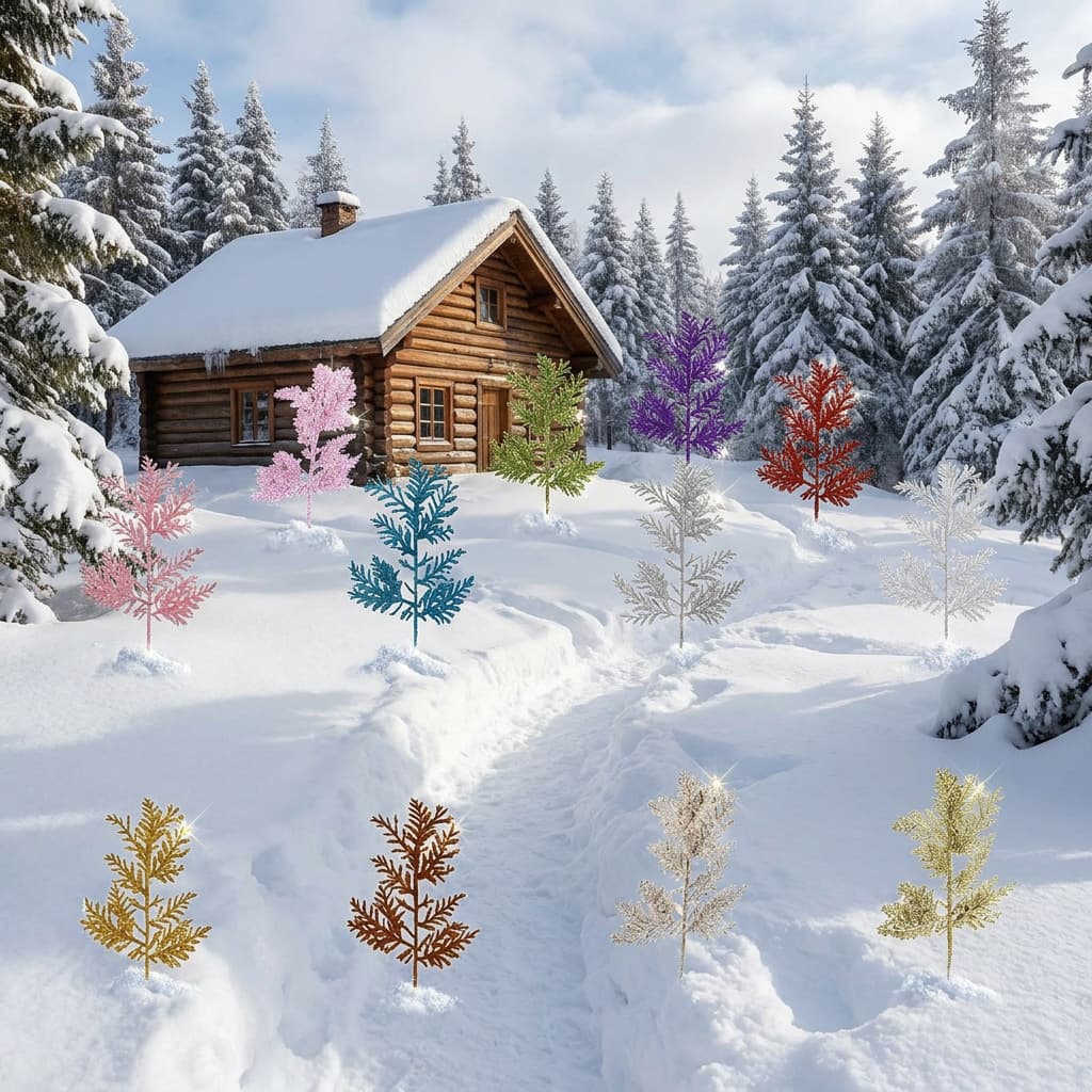 Christmas Decoration Simulated Gold Glitter European Leaves Stage Event Arrangement Wedding Home Decoration New Year Blessing Bucket Materials