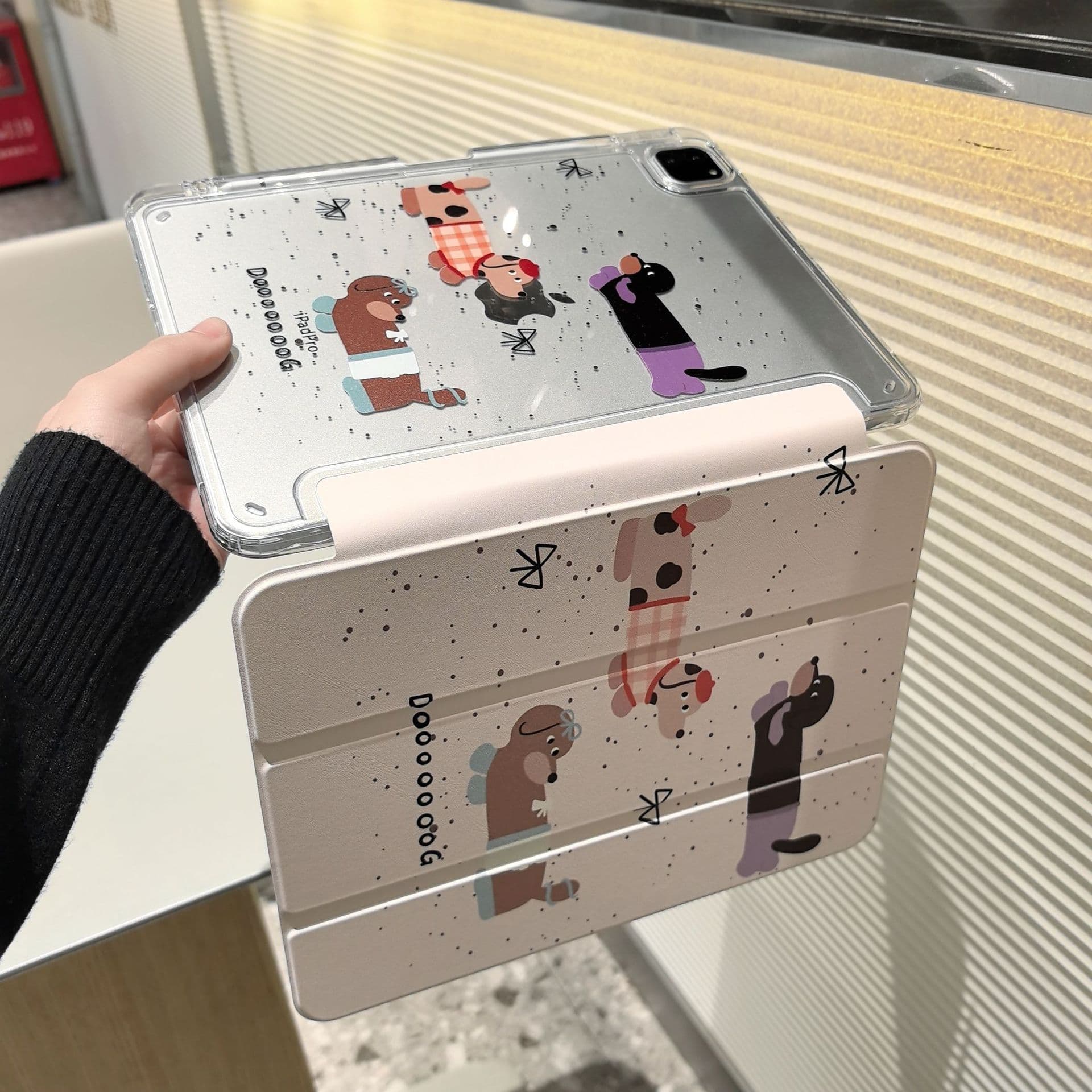 Compatible with iPad Case with Pencil Holder Magnetic 8th 9th Gen iPad Pro Air 5 Protective Case Acrylic Screen Anti-Drop