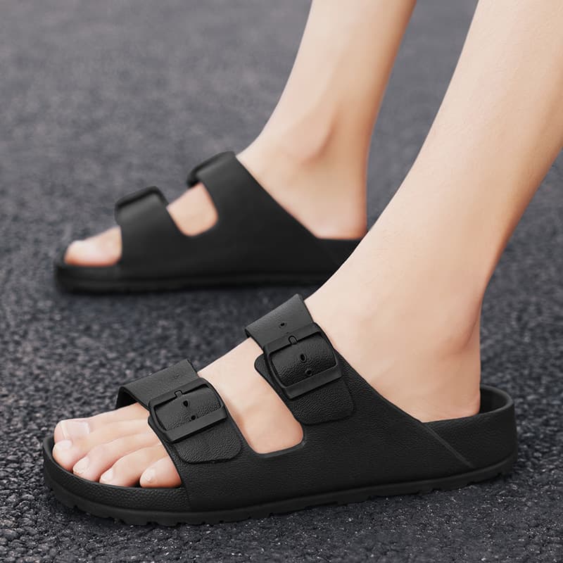 2022 Summer New Youth Casual Non-slip Flat Slippers Trendy Breathable Outer Wear Men's Buckle Sandals