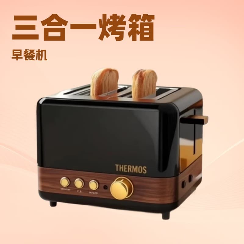 Thermos EHA-5311A-B Multi-Function Breakfast Machine, Bake, Steam, Boil, Fry All-in-One, Toaster, Frying Pan, Stew Pot