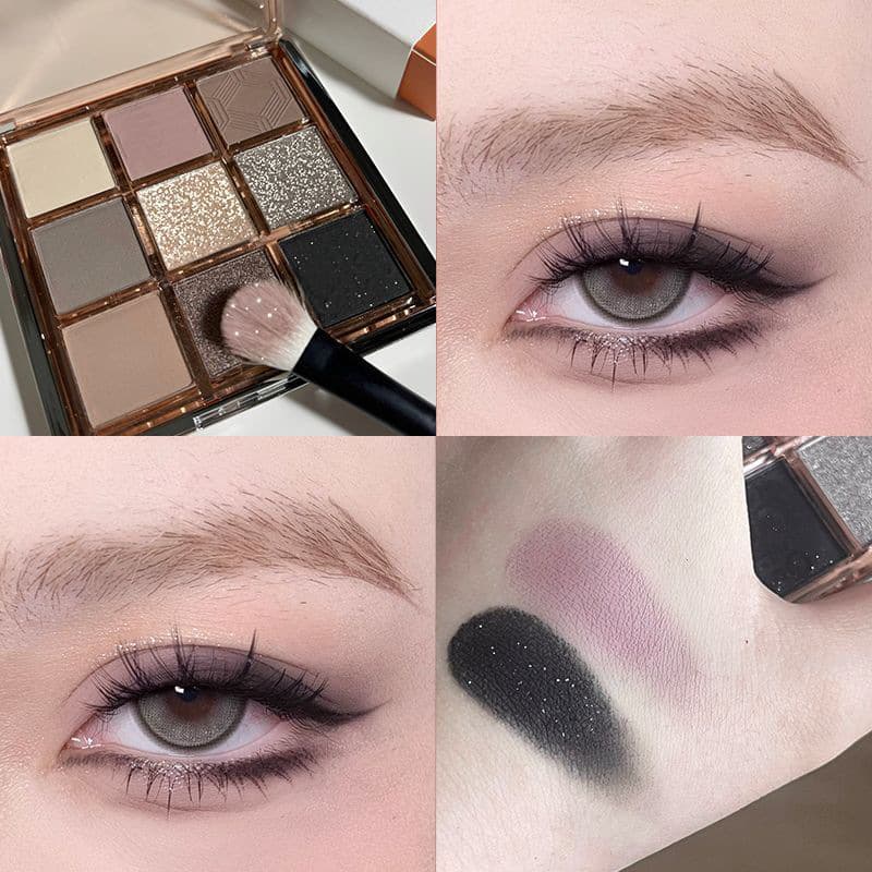 MUGE LEEN Cool Nine Color Eyeshadow Palette Thai White Boiled Water Pearlescent Matte Earthy Smoky Fine Sparkling Eyeshadow