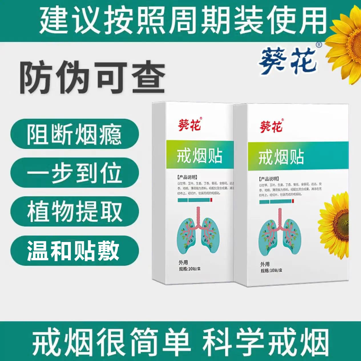 Sunflower smoking cessation nicotine patches, scientific portable patches, wholesale by Doctor Health.