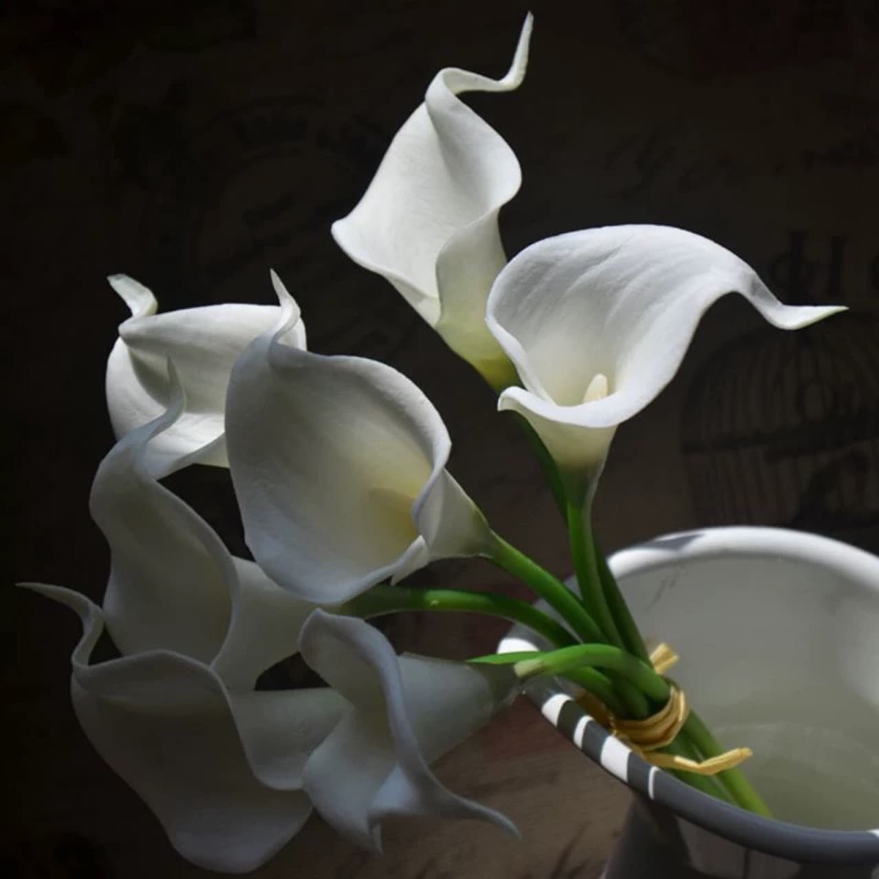 Calla lily manufacturers wholesale pu bride bouquet wedding with fake flowers photography props cross-border wedding flowers