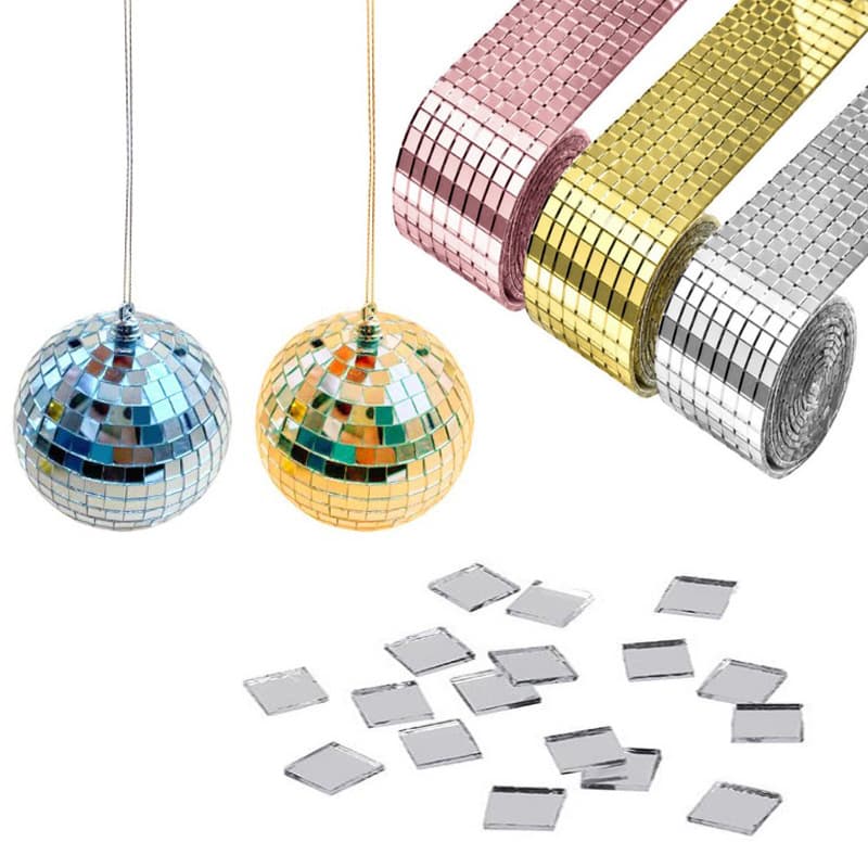 Cross-Border Hot Seller Self-Adhesive Mosaic Wall Sticker, 1600-Piece Creative DIY Glass Mirror Tiles for Home and KTV Decor