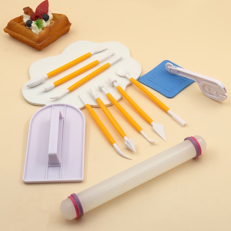 11-Piece Baking Tool Set, Simulation Baking Tools, Fondant Tools, Piping Decoration Tools, Children's Complementary Food