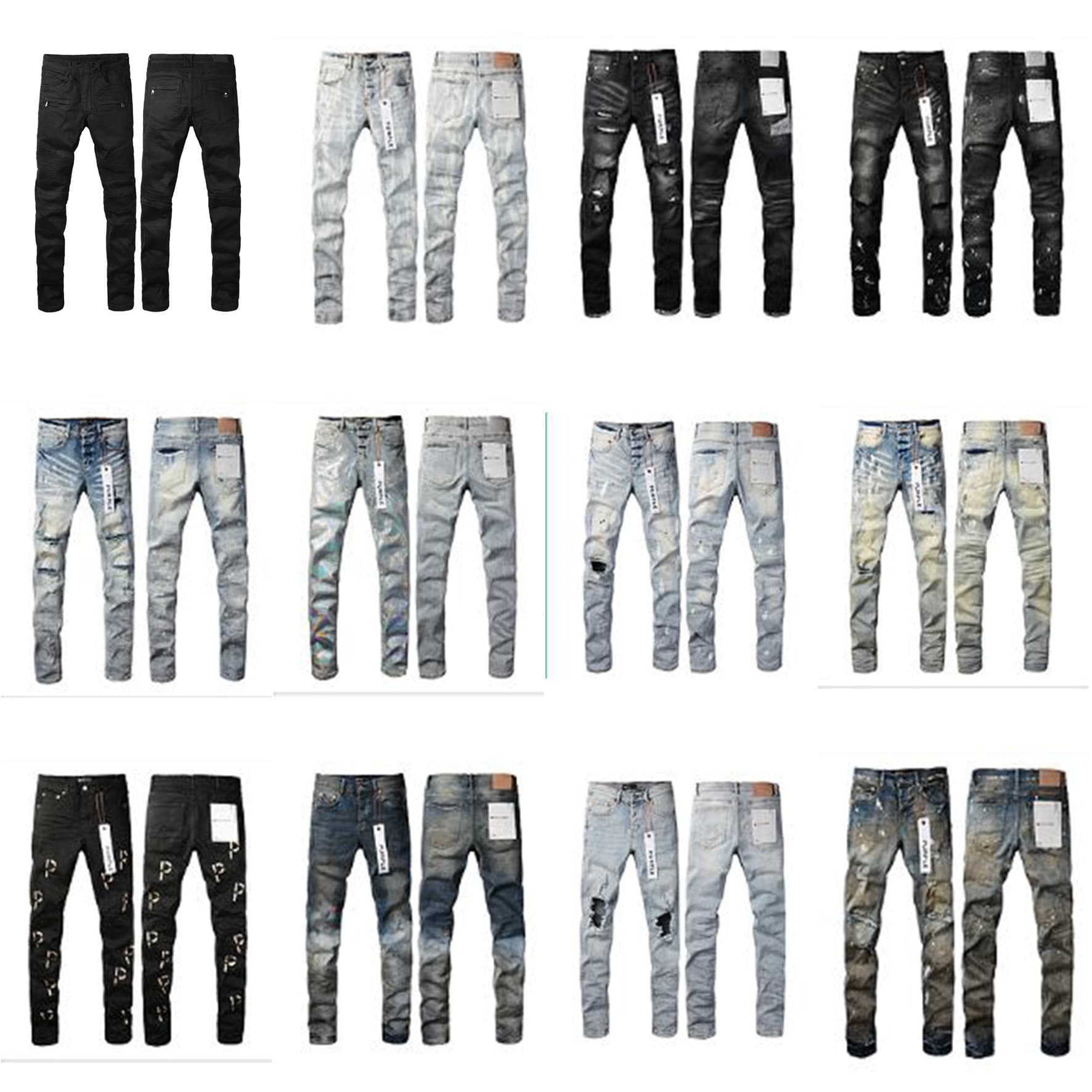 European Men's Jeans, American Street Style, Embroidered Ripped Graffiti Design Slim Fit Skinny Casual