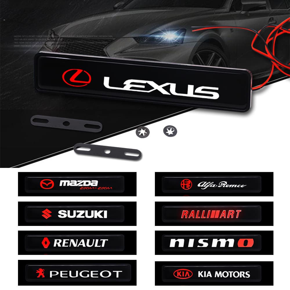 Suitable for Skoda Skoda car luminous car logo light LED mid-grid light grille decoration mid-grid logo modified light
