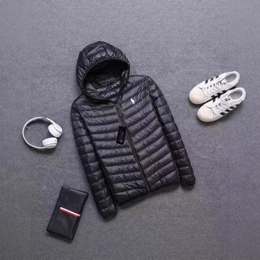 2025 New Autumn Winter Embroidered RL Style Puffer Jacket Men's Stand Collar Big Size Lightweight Casual Youth Winter Short Coat