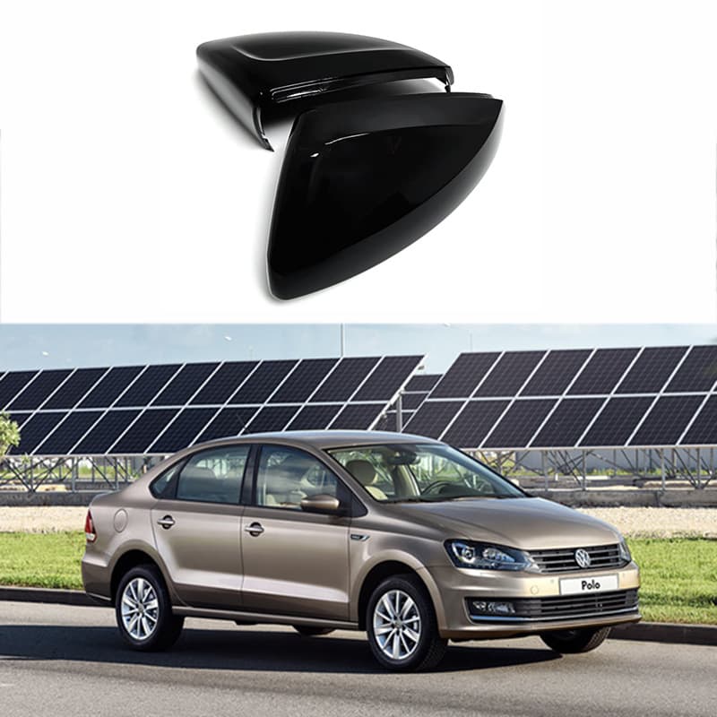 For 2018-2020 VW Polo Mk6 AW 2 Pieces Black Side Mirror Cover Replacement Cover Shell