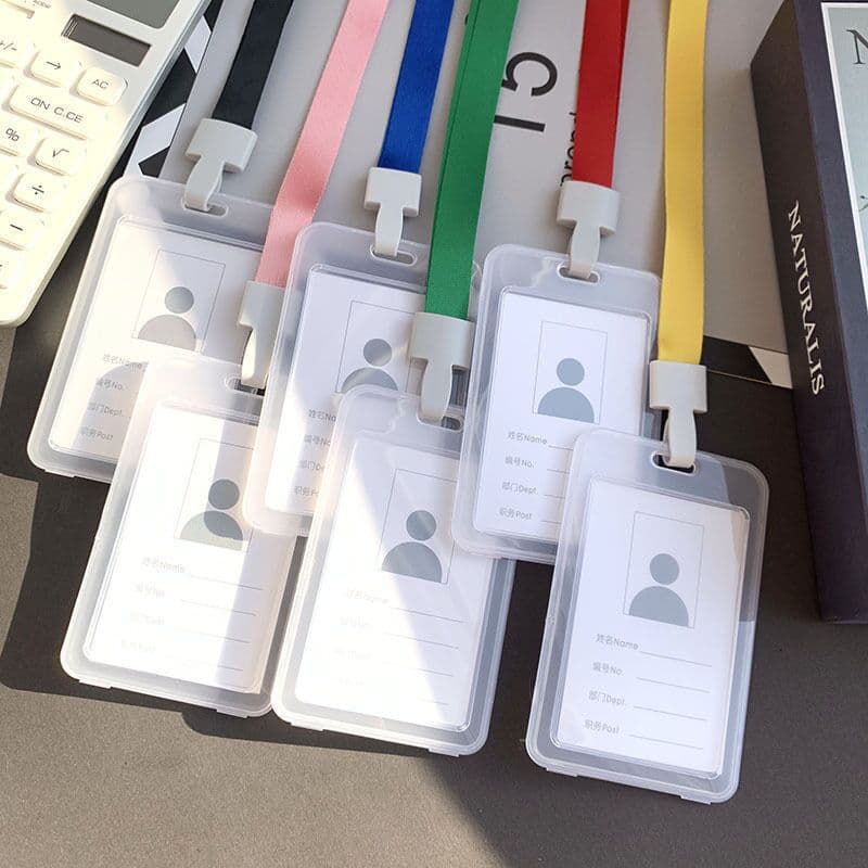 Transparent Flip Cover Style Campus Card Holder Student Lunch Card Bus Card Bank Card Access Control Work ID Document Holder