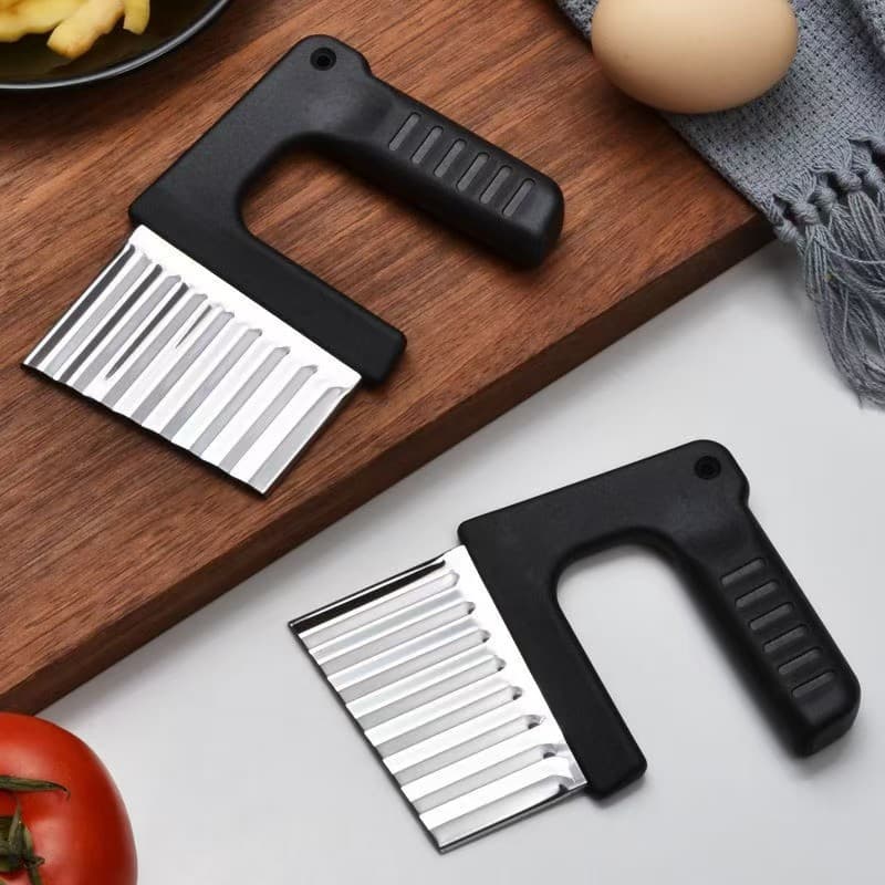 Handheld Stainless Steel Wave Potato Cutter Multi-Function French Fry Cutter, Crinkle Cut Vegetable Slicer, Onion Slicer Wave Knife