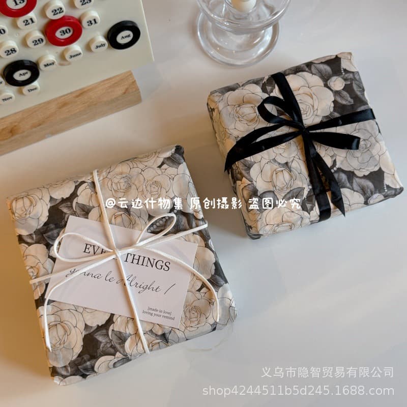 Premium Camellia Whisper Pear Paper Ins Bouquet Lining Card Outlet Airplane Box Base Decoration Gift Wrapping Paper