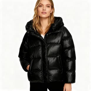 Cross-border Cotton Coat Winter Quilted Women's Jacket Cotton Lined Hooded Jacket High Grade Cold Weather Cotton Coat Women's Clothing