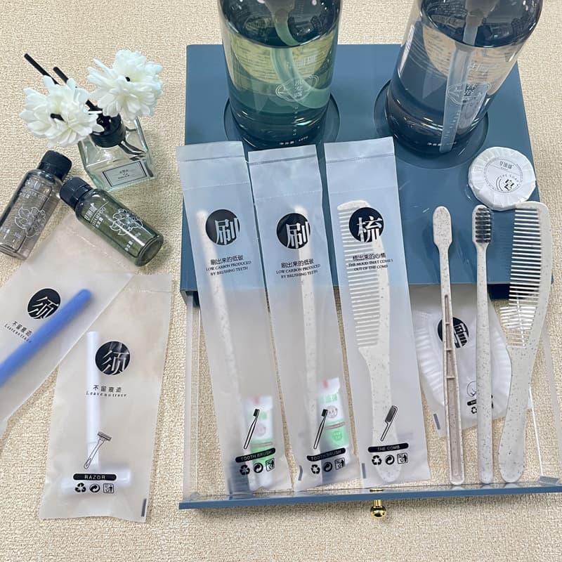 Star Hotel Disposable Bath and Toiletry Sets for Spas and Beauty Salons, Including Toothbrush, Comb, Razor
