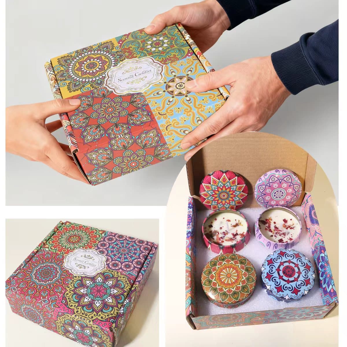 Scented Candle 2.4.6.8.9.12 Gift Box Set Soy Wax Gift Box Set Romantic Christmas Candle Gift