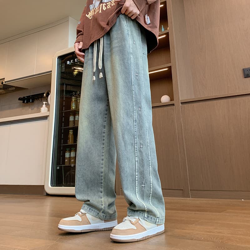 Spring/Autumn Teenager Boy Jeans 13-15 Years Old Middle/High School Student Casual Long Pants