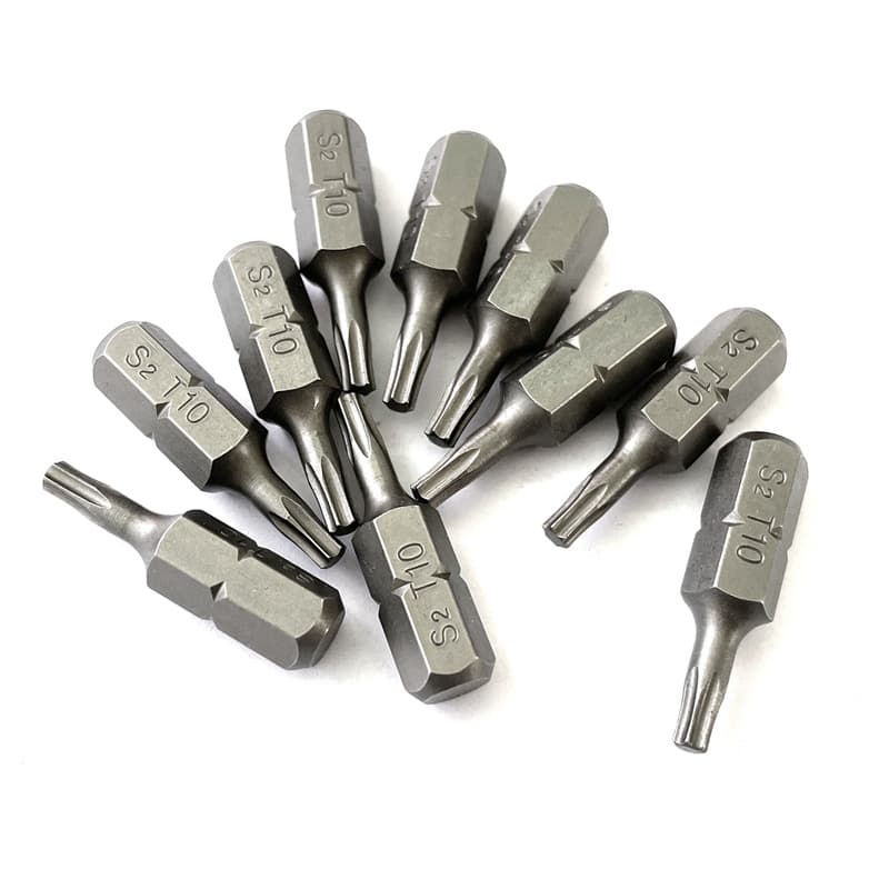 6.35 bit 1/4 25mm long manual electric slotted Phillips star hex star with hole with magnetic bit