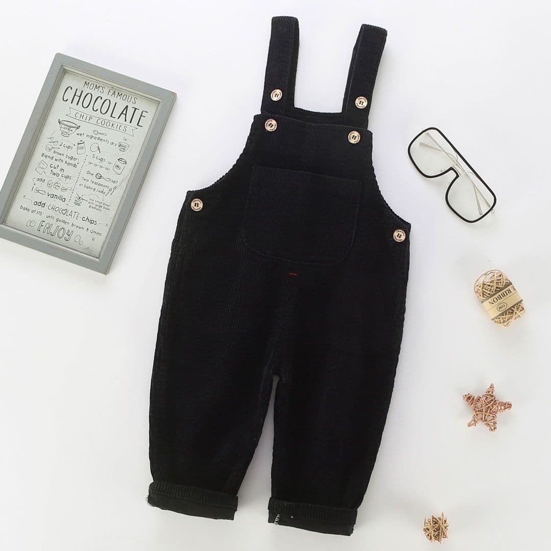Baby Dungarees Class A Autumn Style, Crotch-Opening Option, 1-3 Years, Corduroy Set, Overalls